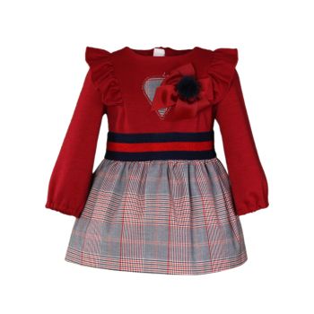         Girls Miranda Red and Grey Tartan Dress 161