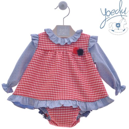           Girls Yoedu Red, White and Blue Dress and Pants 2041
