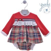           Girls Yoedu Red and Camel Dress and Pants 2045