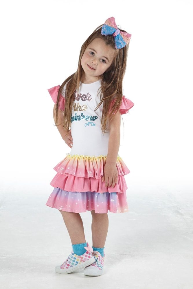 PRE ORDER SS21 Girls A*Dee Rainbows and Unicorns Collection Nannette Dress