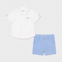 Boys Mayoral Shirt and Shorts Set 1252 Lavender
