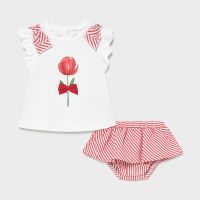 Girls Mayoral Top and Skirt Set 1839 Red 64