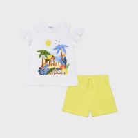 Girls Mayoral T Shirt and Shorts Set 6282 Lemon 