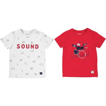 Boys Mayoral T Shirt 2 Pack 3050 Cyber Red 74