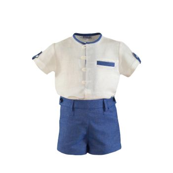         Boys Miranda Blue and White Short Set 150