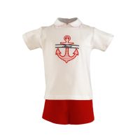         Boys Miranda Red and White Shorts Set 152 (T Shirt and Shorts)