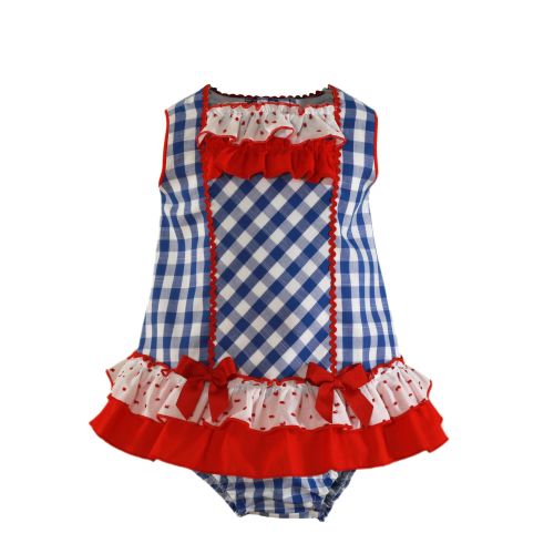 PRE ORDER SS21 Girls Miranda Red, White and Blue Dress and Pants 72