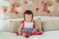         Girls Miranda Red, White and Navy Dress and Pants 68