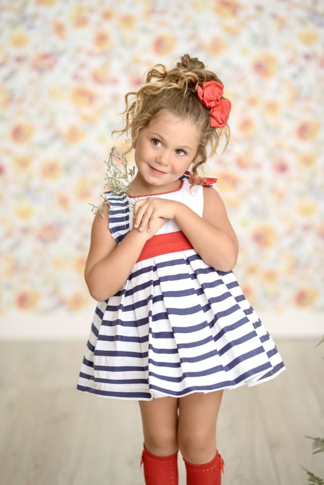 PRE ORDER SS21 Girls Miranda Red, White and Blue Dress 259