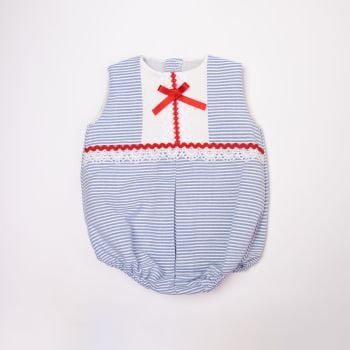 Boys Eva Blue, White and Red Romper 1121 - CLEARANCE PRICE - NOW ONLY £10