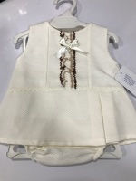 Girls Eva Cream and Camel Dress and Pants 1024 - CLEARANCE PRICE - NOW ONLY £10