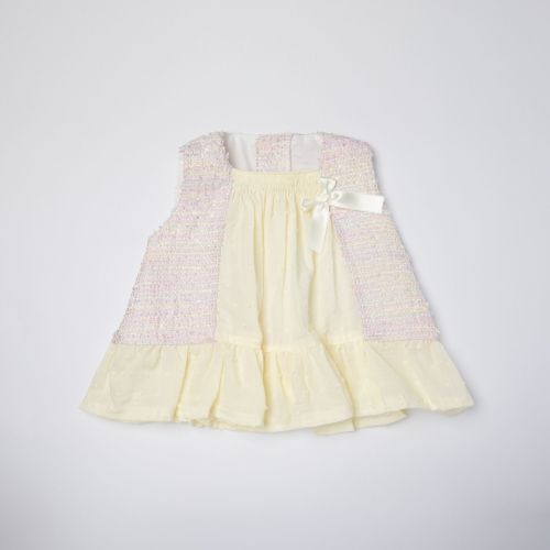 Girls Eva Pink and White Dress and Pants 1003