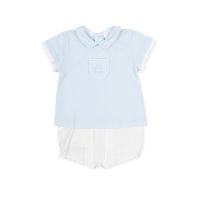         Boys Tutto Piccolo Blue and White T Shirt and Shorts Set 1681