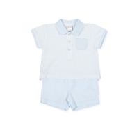         Boys Tutto Piccolo Blue and White T Shirt and Shorts Set 1588