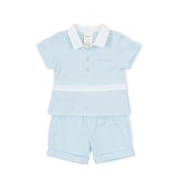         Boys Tutto Piccolo Blue and White T Shirt and Shorts Set 1583