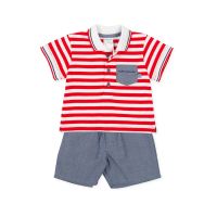 Boys Tutto Piccolo Red, White and Blue T Shirt and Shorts Set 1590
