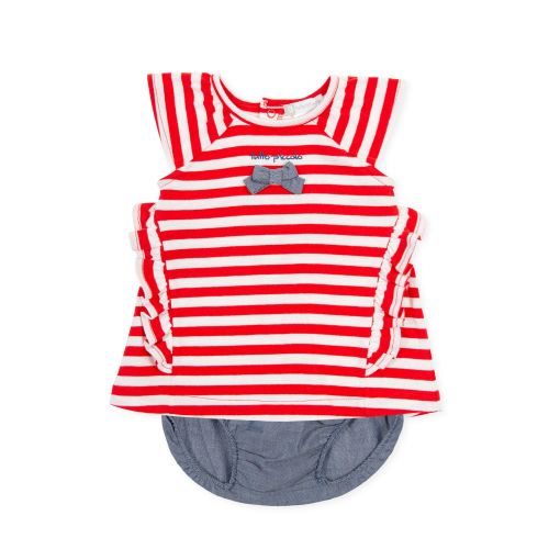 PRE ORDER SS21 Girls Tutto Piccolo Red, White and Blue Dress and Pants 1790