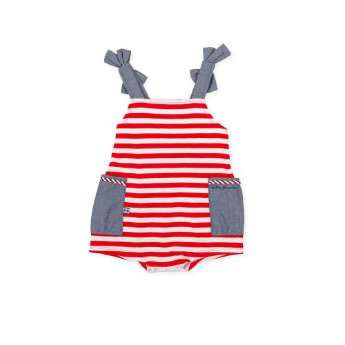 PRE ORDER SS21 Girls Tutto Piccolo Red, White and Blue Playsuit 1390