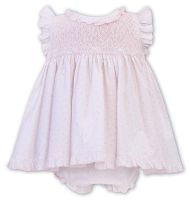            Girls Sarah Louise Dress and Pants 012300 White and Pink