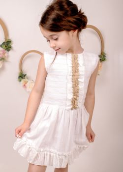 Girls Eva Cream Dress 1434 - CLEARANCE PRICE - NOW ONLY £15