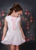 Girls Eva White and Pink Dress 1411 - CLEARANCE PRICE - NOW ONLY £15