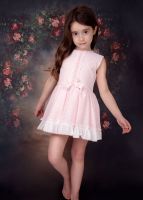Girls Eva Pink and White Dress 1419 - CLEARANCE PRICE - NOW ONLY £15
