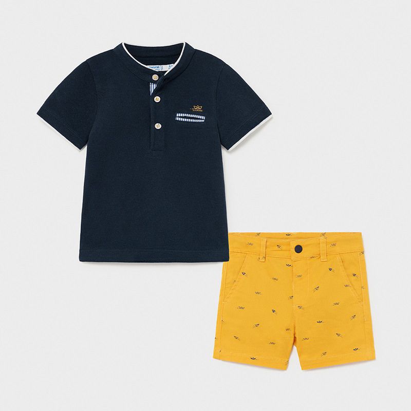 Boys Mayoral Polo Shirt and Shorts Set 1253 Mango