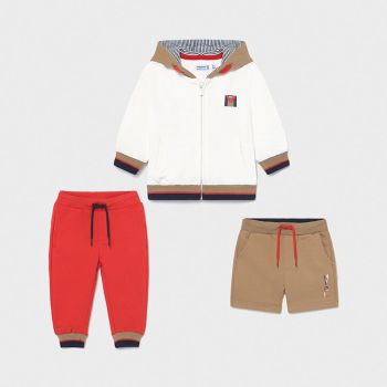 Boys Mayoral 3 Piece Tracksuit Set 1845 Red and White