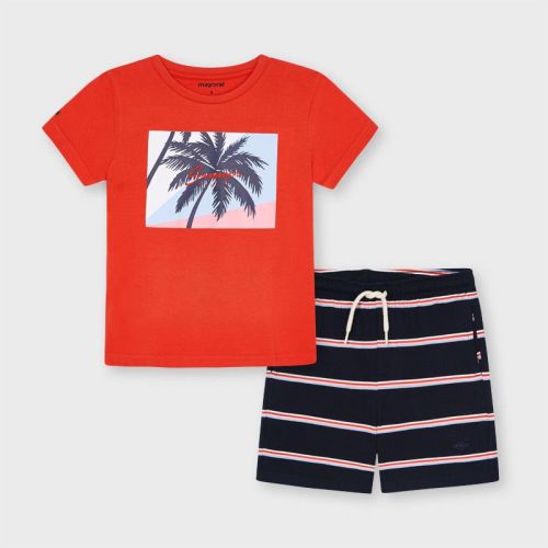 Boys Mayoral T Shirt and Shorts Set 3642 Cyber Red