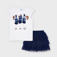 Girls Mayoral Top and Skirt Set 3961 Ink