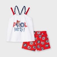 Girls Mayoral Top and Shorts Set 3220 Poppy
