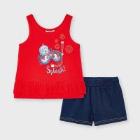 Girls Mayoral Top and Shorts Set 3216 Poppy