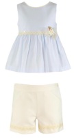         Girls Miranda Blue and Cream Shorts Set 345 *Available upto 16 years