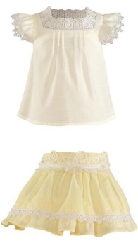         Girls Miranda Lemon and White Skirt Set 241