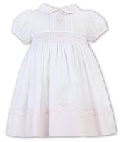            Girls Sarah Louise Dress 012270 White and Pink 