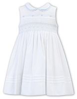            Girls Sarah Louise Dress 012266 White and Blue