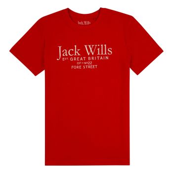 Boys Jack Wills T Shirt JWS0009 Tango Red