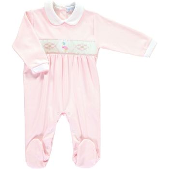Peter Rabbit Collection Mini la Mode Jemima Puddle Duck Smocked Footsie SLBC06A - Pink and White