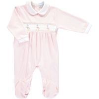 Peter Rabbit Collection Mini la Mode Jemima Puddle Duck Smocked Footsie SLBC99AG - Pink and White