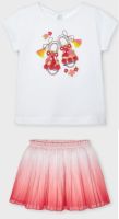 Girls Mayoral Top and Skirt Set 3907 3014 Flamingo