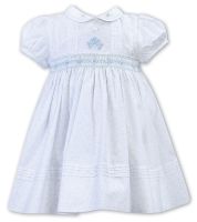            Girls Sarah Louise Dress 012301 White and Blue