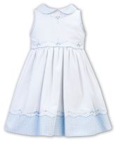            Girls Sarah Louise Dress 012321 White and Blue