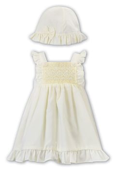            Girls Sarah Louise Dress and Hat 012288 Lemon