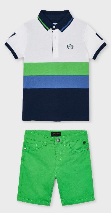 Boys Mayoral Polo Shirt and Shorts 3109 204 Green