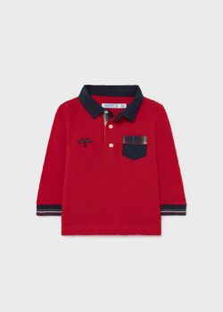 Boys Mayoral Long Sleeve Polo 2139 Red 50