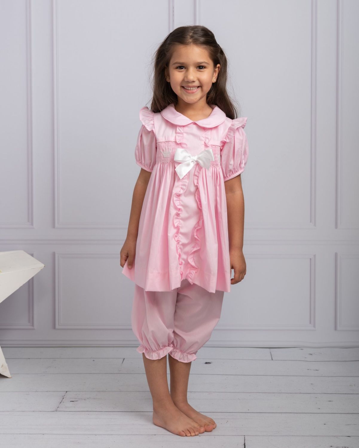 Girls smocked pyjamas clearance