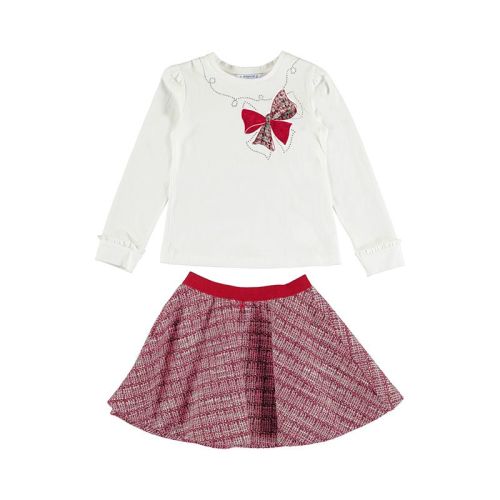 Girls Mayoral Top and Skirt Set 4941 Red 66
