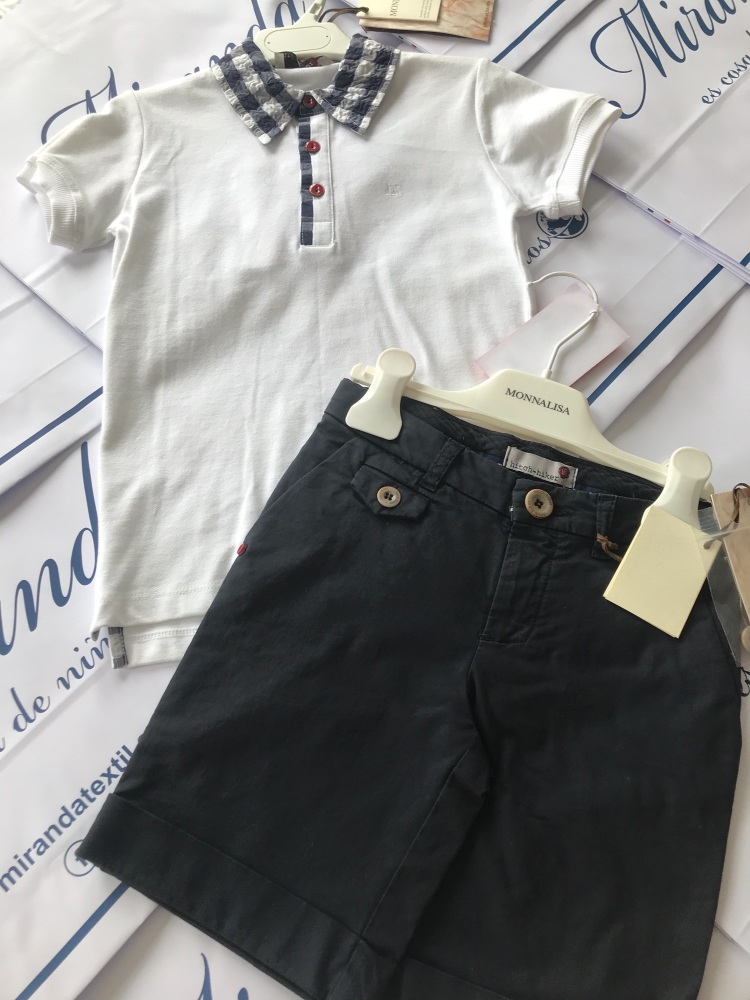 Boys Monnalisa Polo and Shorts Set Age 5 years, Was £121 Now Only £30