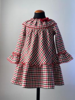  Girls Cuka Red, White and Green Dress 21995