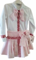             Girls Naxos Pink and White Top and Skirt Set 6859 6836